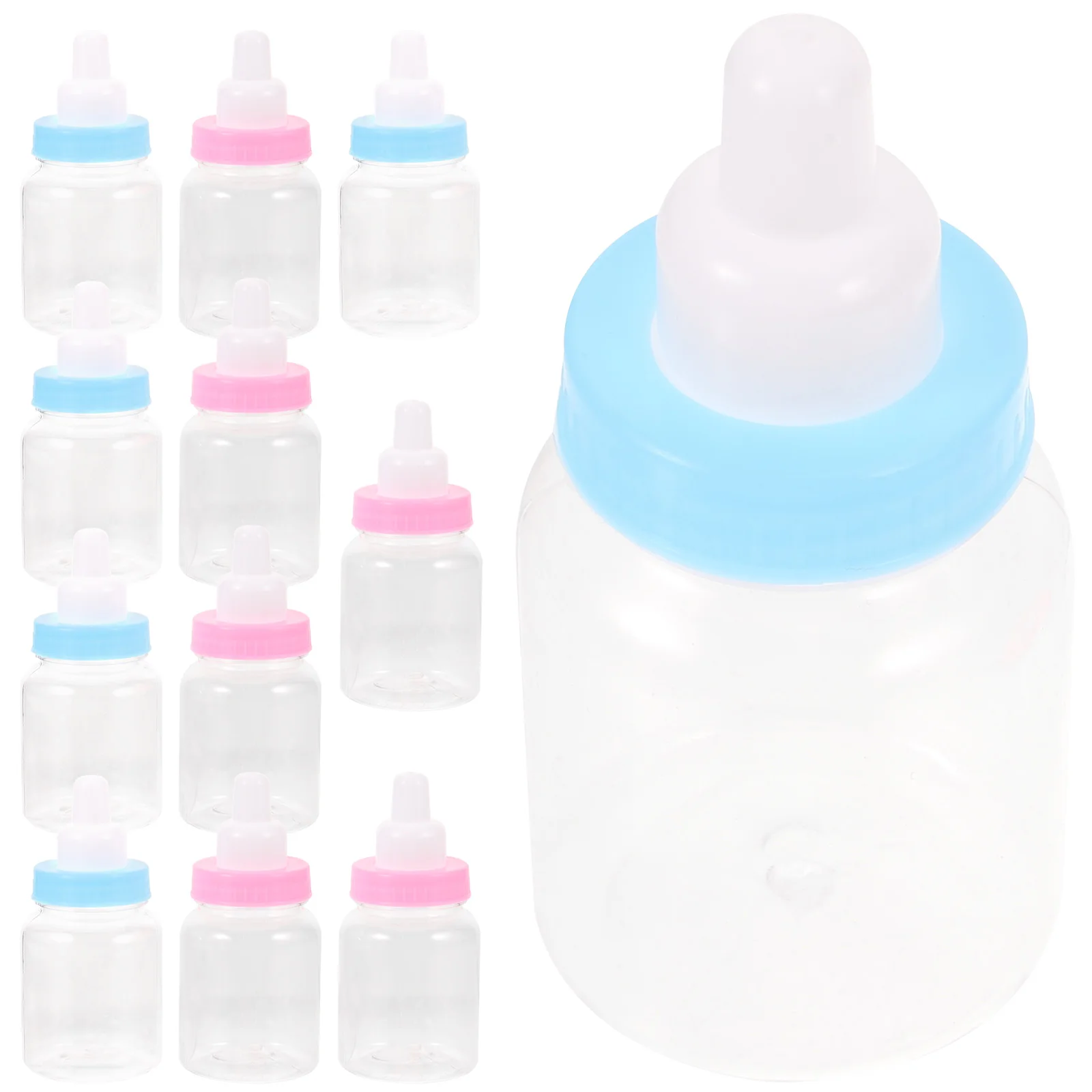

12pcs Decorative Small Feeding Bottles Baby Shower Candy Storage Party Favors Gifts Decorative Candy Bottle Tiny Pacifiers Fun