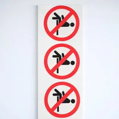 3Pcs Here Safety Sign Sticker PVC Self-Adhesive Warning Decal Heavy Duty Weather Resistant Industrial Use