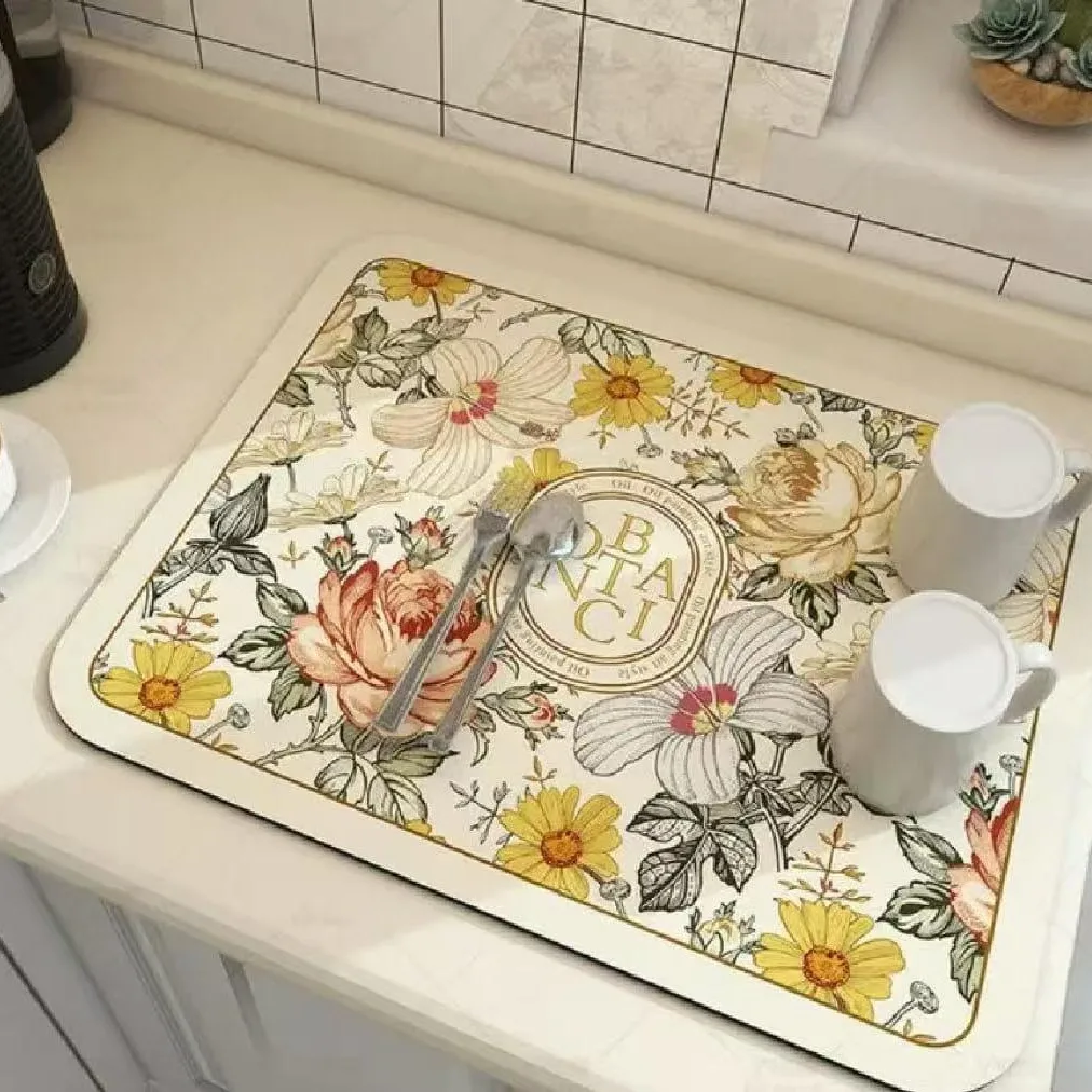 

Cross-Border Kitchen Drying Mat Super Absorbent Countertop Pad Fast-Evaporating Dish Non-Slip Table Stain-Resistant