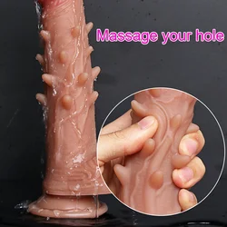 Soft Spiked Small Dildo G-spot Stimulation Silicone Penis Suction Cup Cock Sex Toys for Men Women Wolf Tooth Masturbate Big Dick