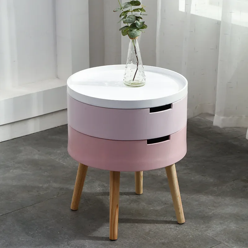 Double-layer Simple Living Room Tea Table Province Space Multi-functional Bedside Storage Table Nordic Furniture Night Table