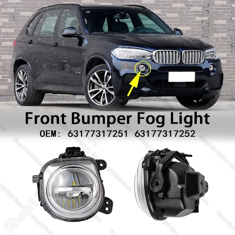 

Front Bumper LED Fog Light Lamp DRL For 2011-2019 BMW X3 X4 X5 X6 (F15 F16 F25 F26 F85 F86) 63177317251 63177317252