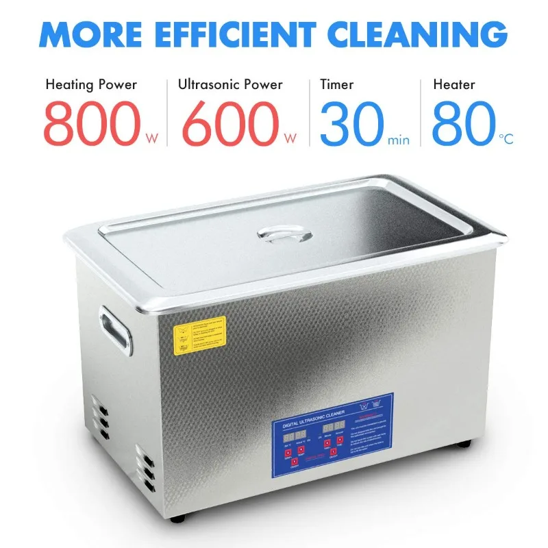 Ultrasonic Parts Cleaner 30L 800W Heated Parts Cleaner for Guns Carburetors Injectors Jewelry Large Capacity Use in Automotive