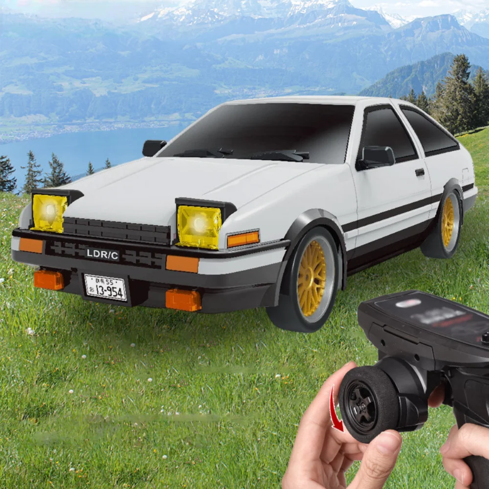 

LDRC LD1801 AE86 1:18 Remote Control Drifting Car with Gyroscope, LED, 2.4G Remote Control and Tires, RC Car Kids Toy Gift