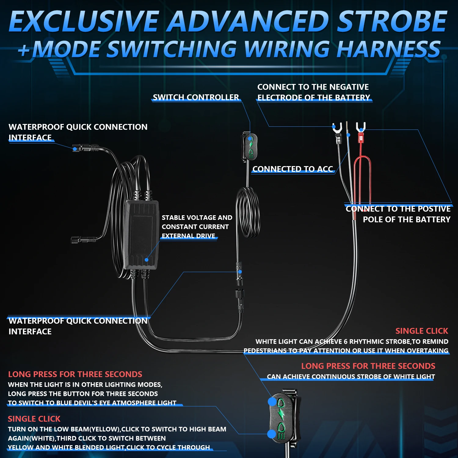 180 واط المنارة دراجة نارية المصابيح الأمامية مصابيح الضباب العارض أبيض أصفر 12 فولت 24 فولت السوبر أكثر إشراقا ل Fara على الطرق الوعرة 4X4 ATV SUV UTV #2
