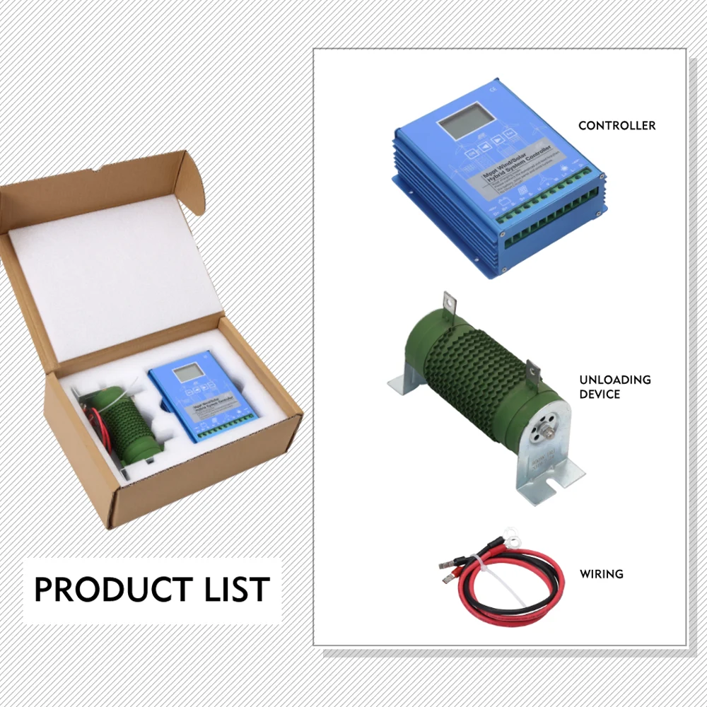 MPPT Wind Solar Hybrid Charge Controller Wind 1500W & Solar 600W 12/24V Automatic Hybrid Controller With Dump Load Resistor