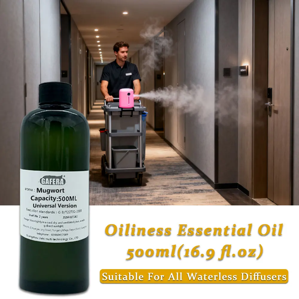 

GAFERA 500ml(16.9 fl.oz) Mugwort/Hilton Essential Oil - For Waterless Diffuser, Hotel/Toilet Diffuser Replenish Aromatherapy Oil