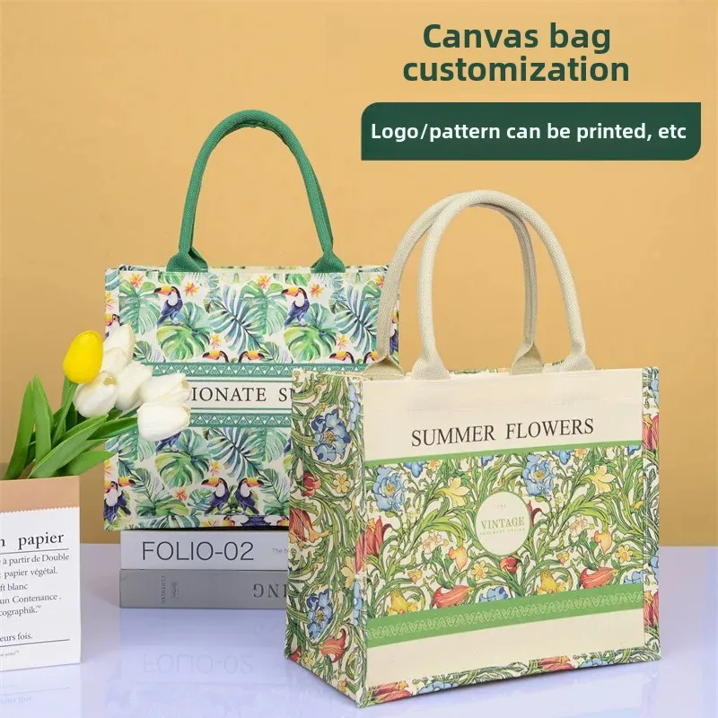 New Fashionable Canva Bag Large Capacity Tote Bag Customizable Logo Canva Pouch Handbag Canva Luggage Bag Customized Gift Bag #1