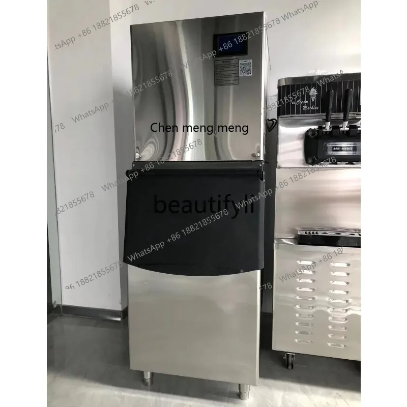 

X Ice machine commercial milk tea shop bar automatic mass production, crescent ice cube machineX