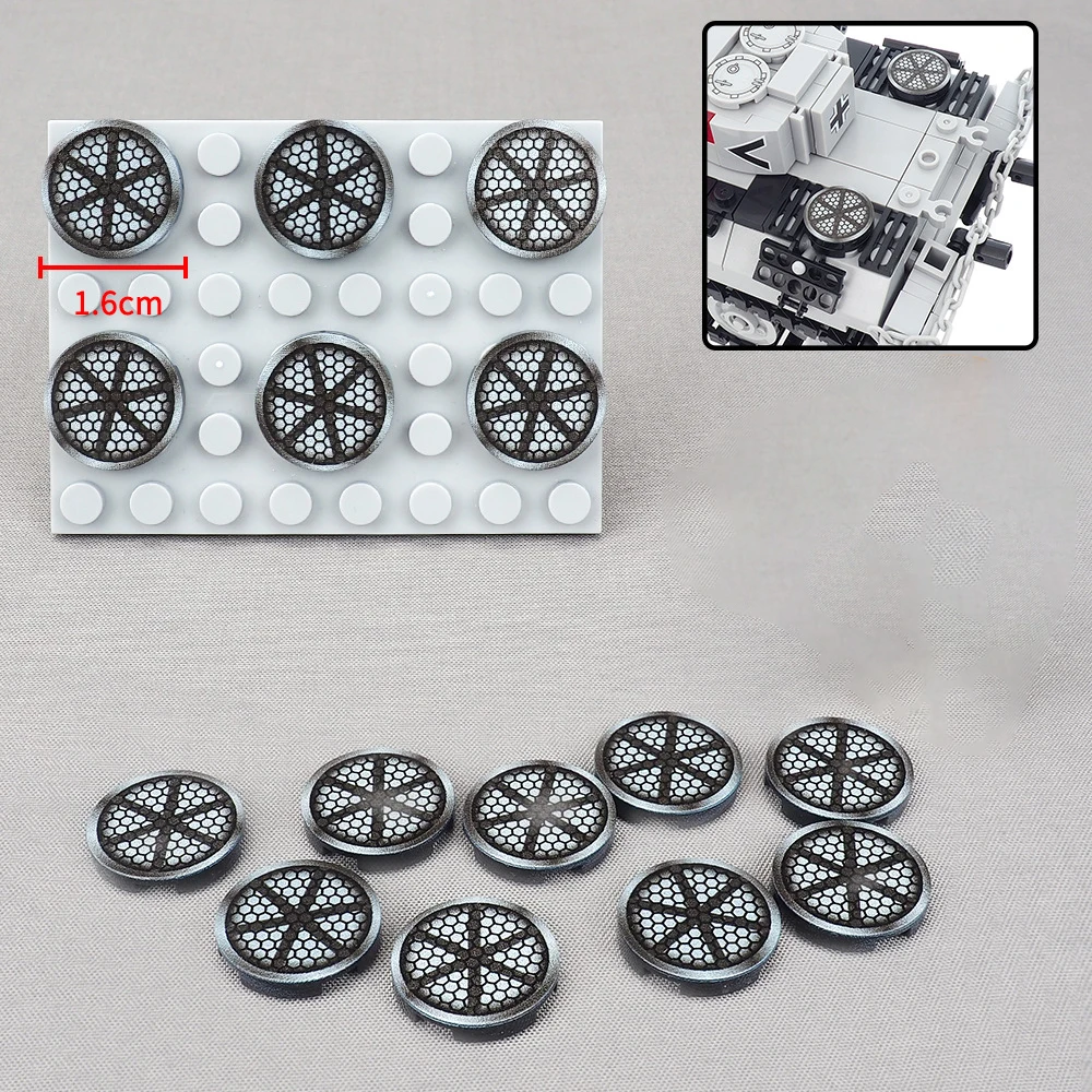 MOC 10PCS Part Bricks Printed 14769 2X2 Exhaust Hole Pattern Building Blocks Tank Car Vehicle Decoration Particle Toys Kid Gifts