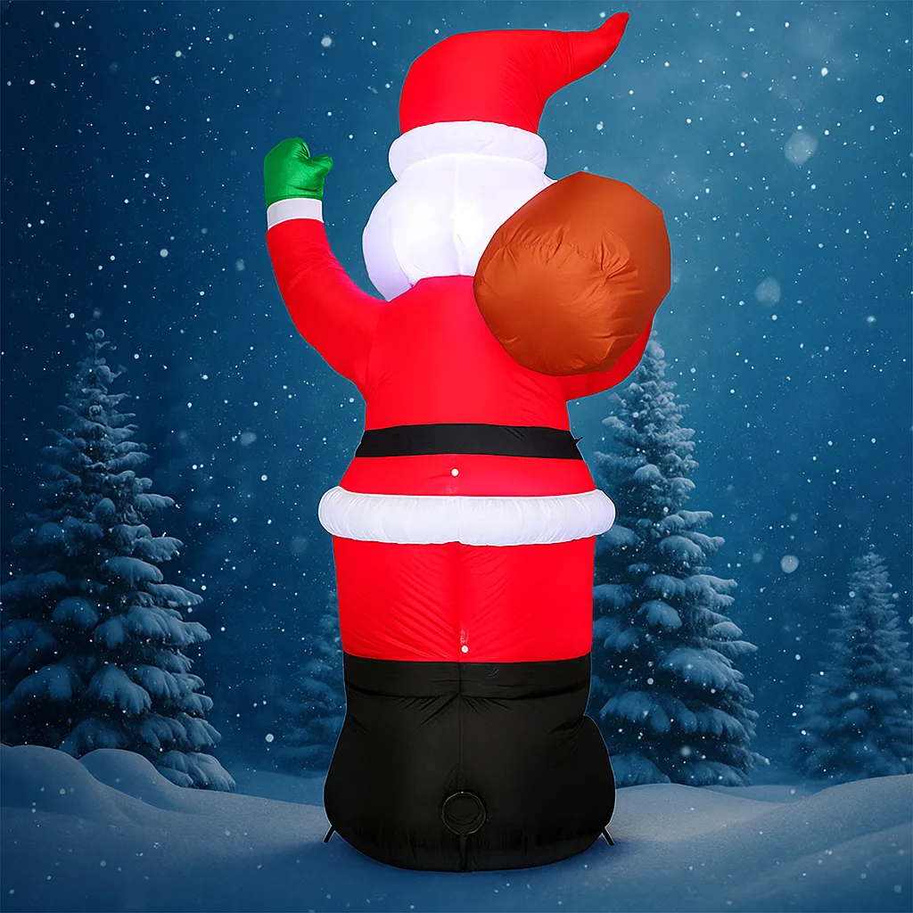 5.91FT Inflatable Toy Santa Claus with LED Lights Christmas Decorations for Yard Xmas Supplies Home Ornaments Festive Gifts
