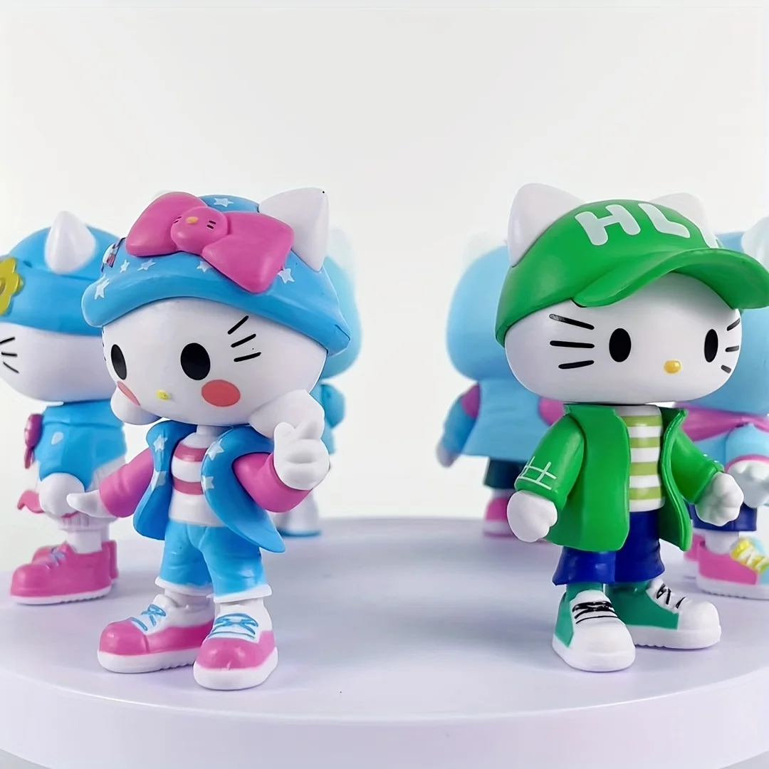 

1pc Sanrio Hello Kitty character fashion clothing doll figurine decoration, PVC material - suitable for dashboard decoration in