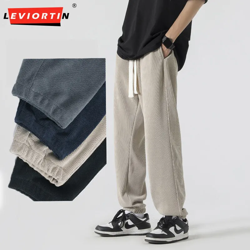 hip hop Men's Drawstring Sweatpants Casual Loose-Fitting ankle Sports Pants American Retro Solid Color Jogging Trousers