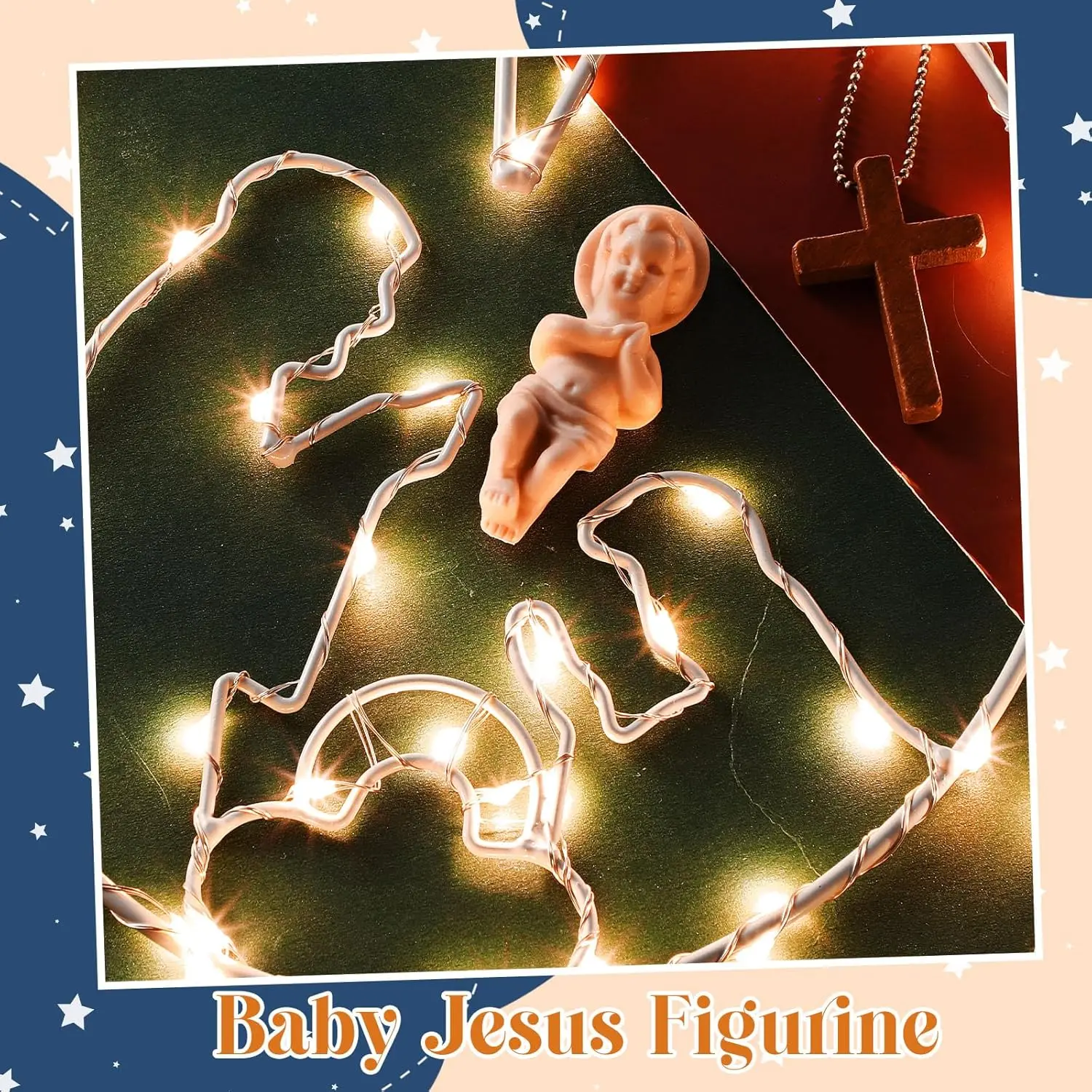 14pcs Jesus Figurine for Nativity Scene Jesus Christ Figurine Plastic Figure Religious Decoration for Easter, Christmas