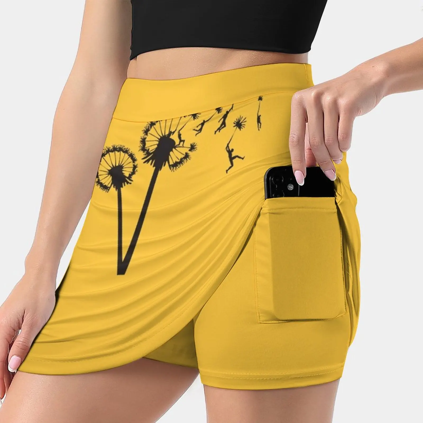 Dandylion People Flight Women's skirt Y2K Summer Clothes 2022 Kpop Style Trouser Skirt With Pocket Dandelion Vector Retro