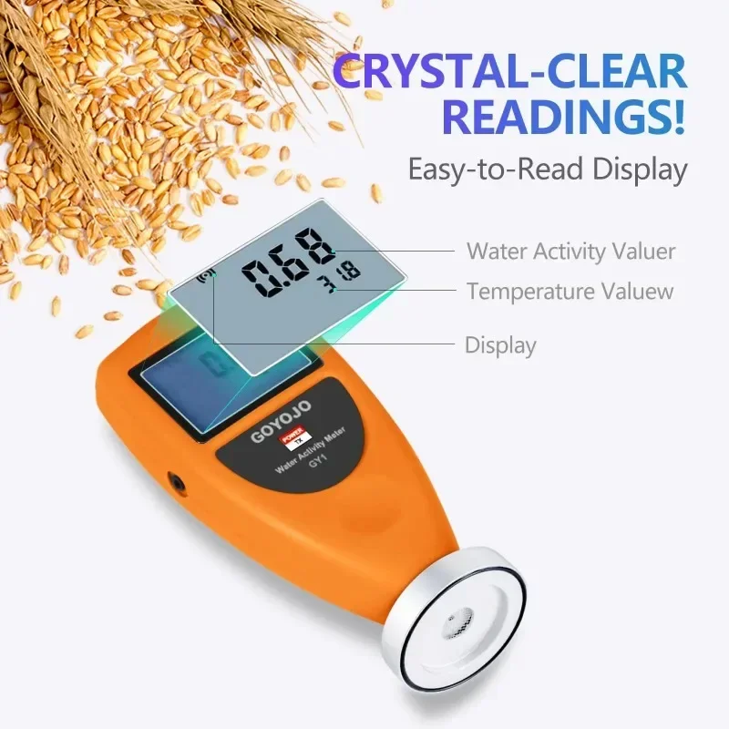 Water Activity Meter Smart Food Water Activity Tester for Jerky Dried Fruit Grain Vegetable Aw Moisture Mete Tools GY1 WA-60A