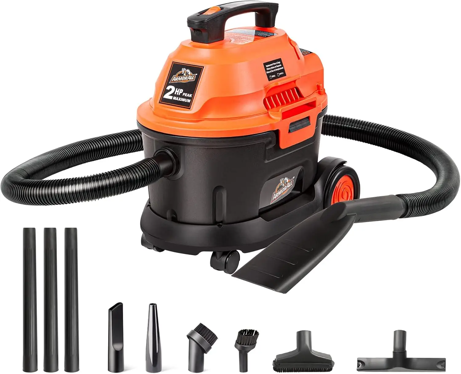 

2.5-Gallon Wet/Dry Vacuum Cleaner, 120V AC, Orange/Black, Strong Suction & Blower Function