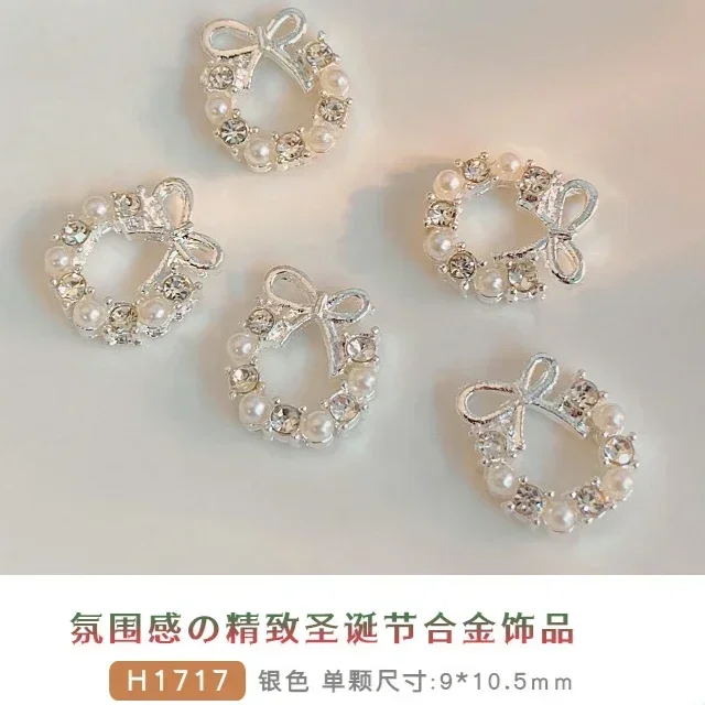 Pearl Wreath Bowknot Butterfly Star Christmas Flat Rhinestones Fish Metal Alloy Jewelry Nail Art Decoration Manicure Accessories