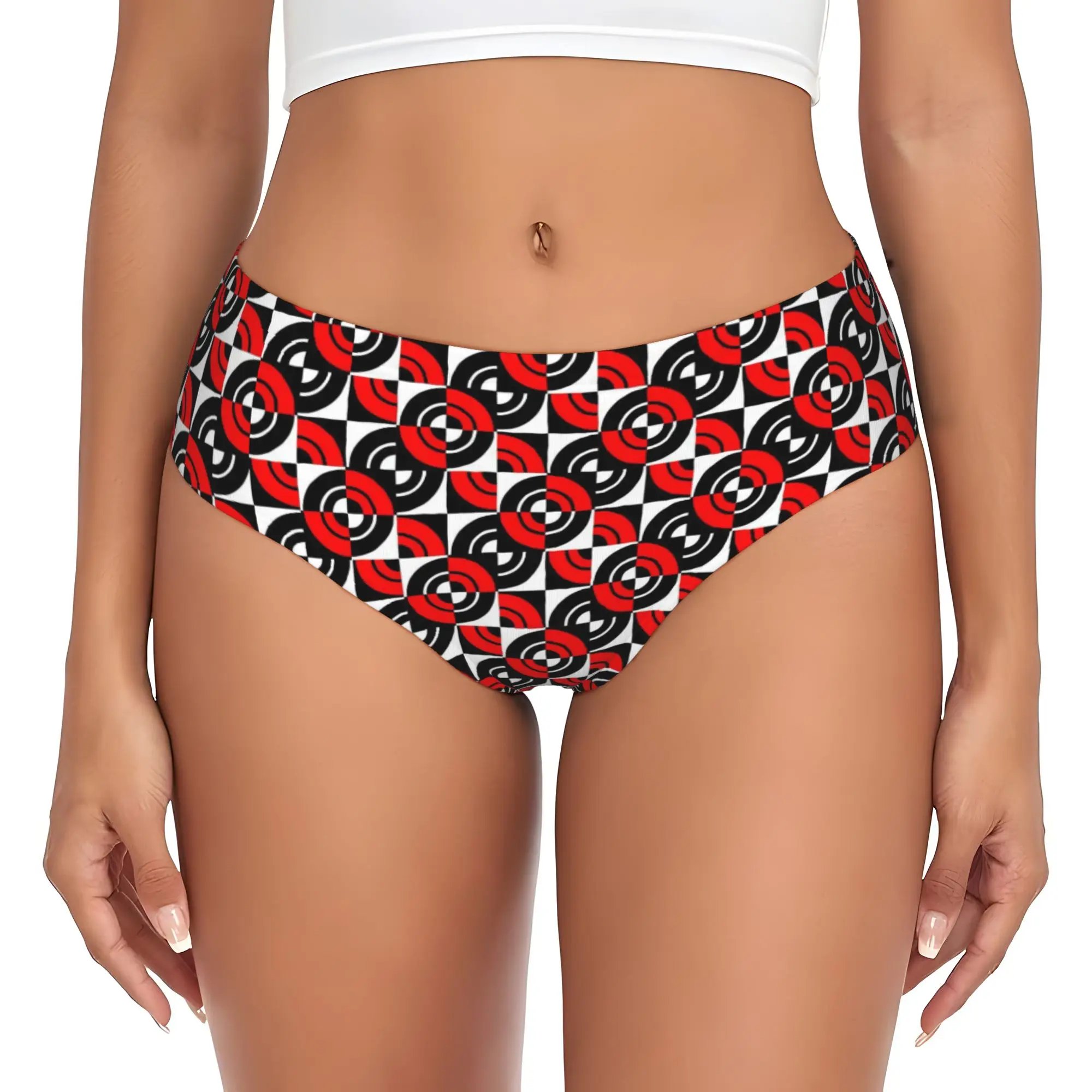 Women Retro Style Circular Geometric Seamless  Panties Comfort  Briefs Underwear