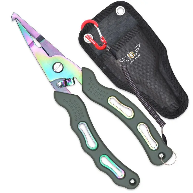 

New Powerful Fish Control Pliers Multi-Function Lure Tongs Open Double Ring Hook Picking Pe Fishing Line Shear Fishing Supplies