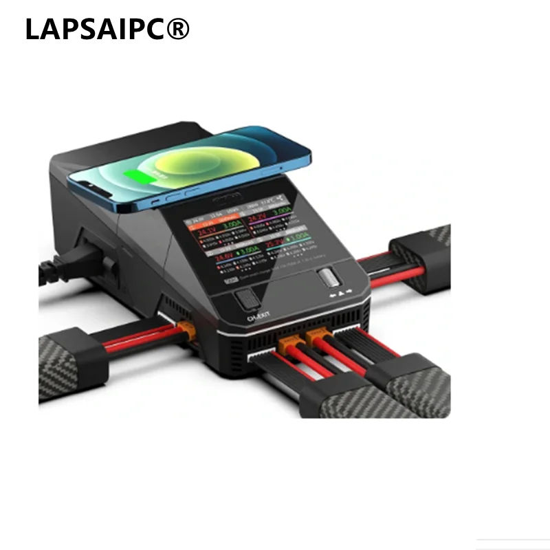 Lapsaipc for ToolkitRC Q6AC AC 400W DC 1000W 15A*4 Wireless Battery Charger 1-6S LiPo LiHV LiFe Lion LTO 1-16S NiMH 1-10