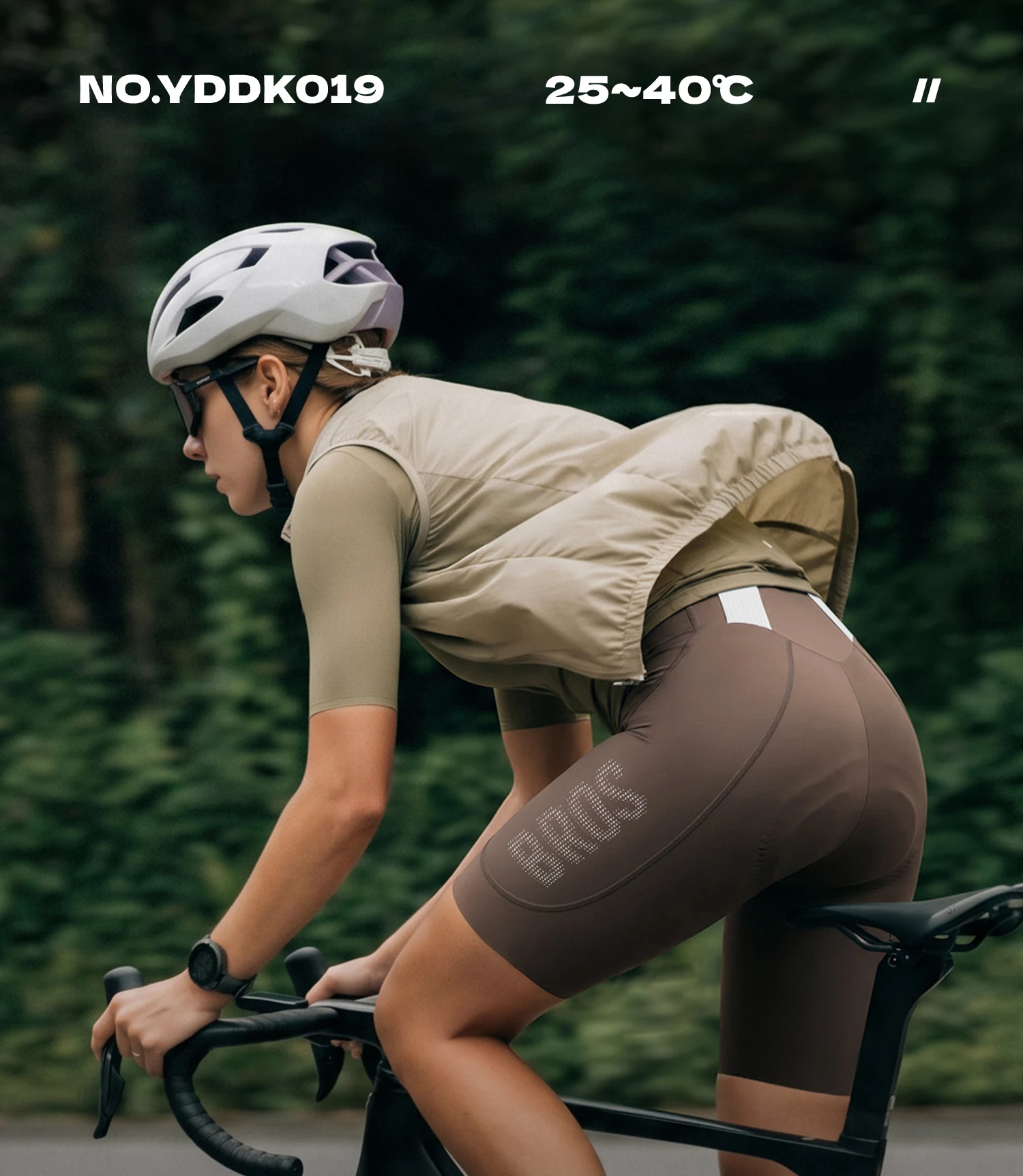 ROCKBROS Damen Radsport-Trägerhose Hochelastische 3D-Suspension-Radshorts Leichte Atmungsaktive Antibakterielle Radhose – Detail 1