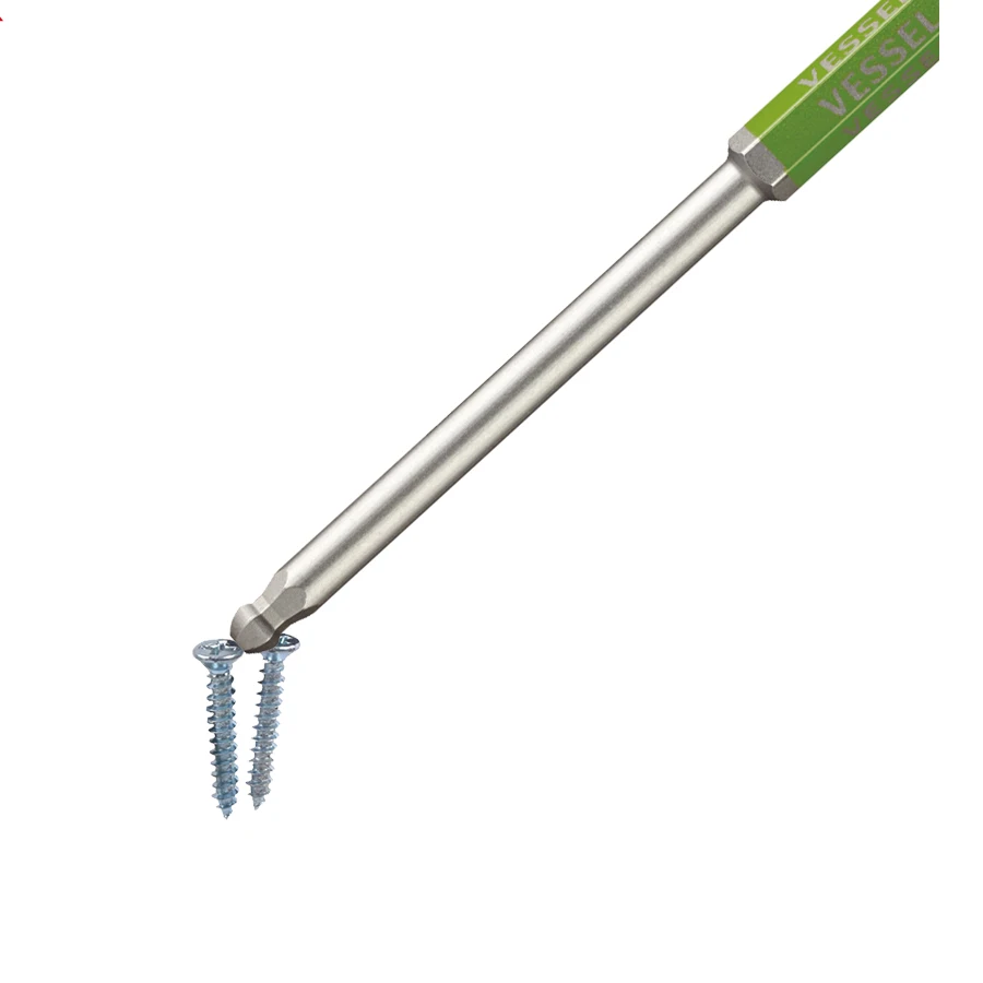 VESSEL GS5P Series GO-SAI Single End Ball Point Bit Set 100/150mm 1/4'' Magnetic Screwdriver Bit GS5P-35 GS5P-36