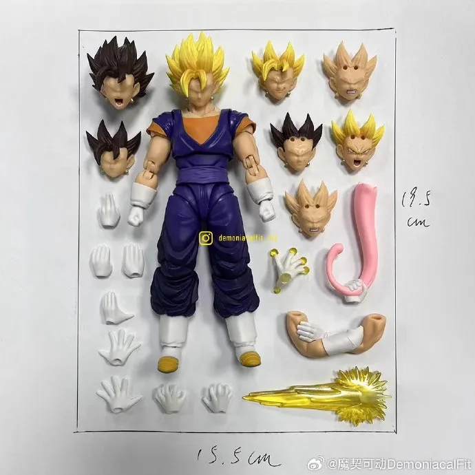 Demoniacal Fit Dragon Ball Z SHF Super Saiyan SSJ Vegito Trump Card Vegetto Son Goku Vegeta Anime Action Figure Model Toys