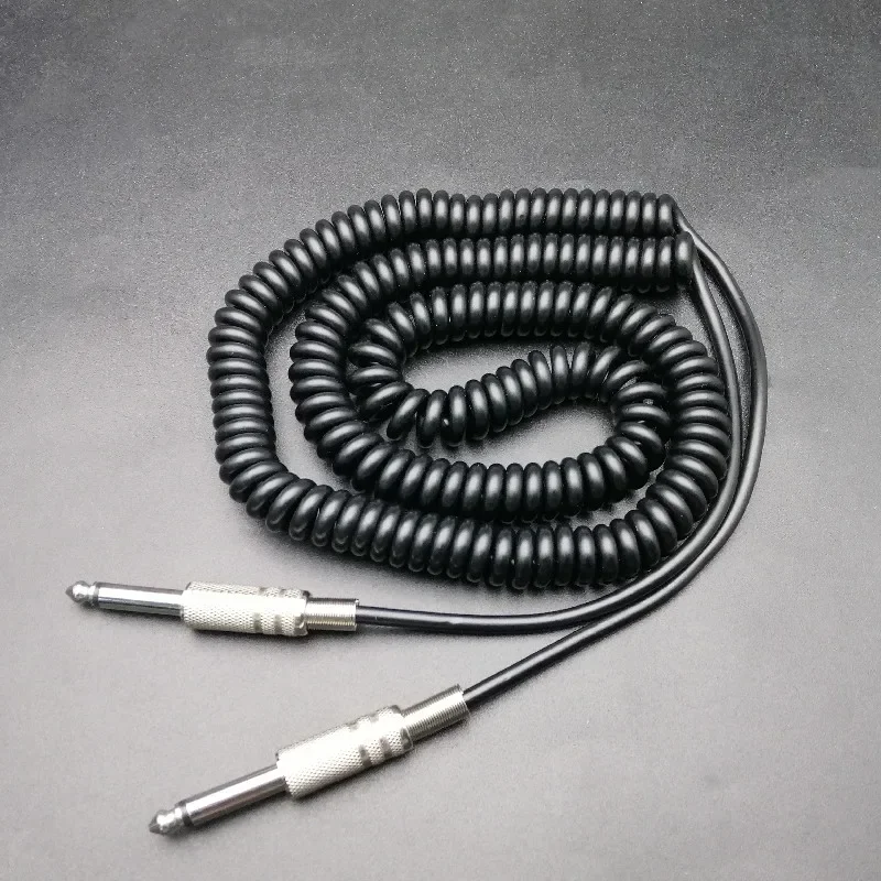 

5M Guitar Spring Cable Guitar 6.5mm to 6.5mm Male to Male Mono Spring Audio Cable Black