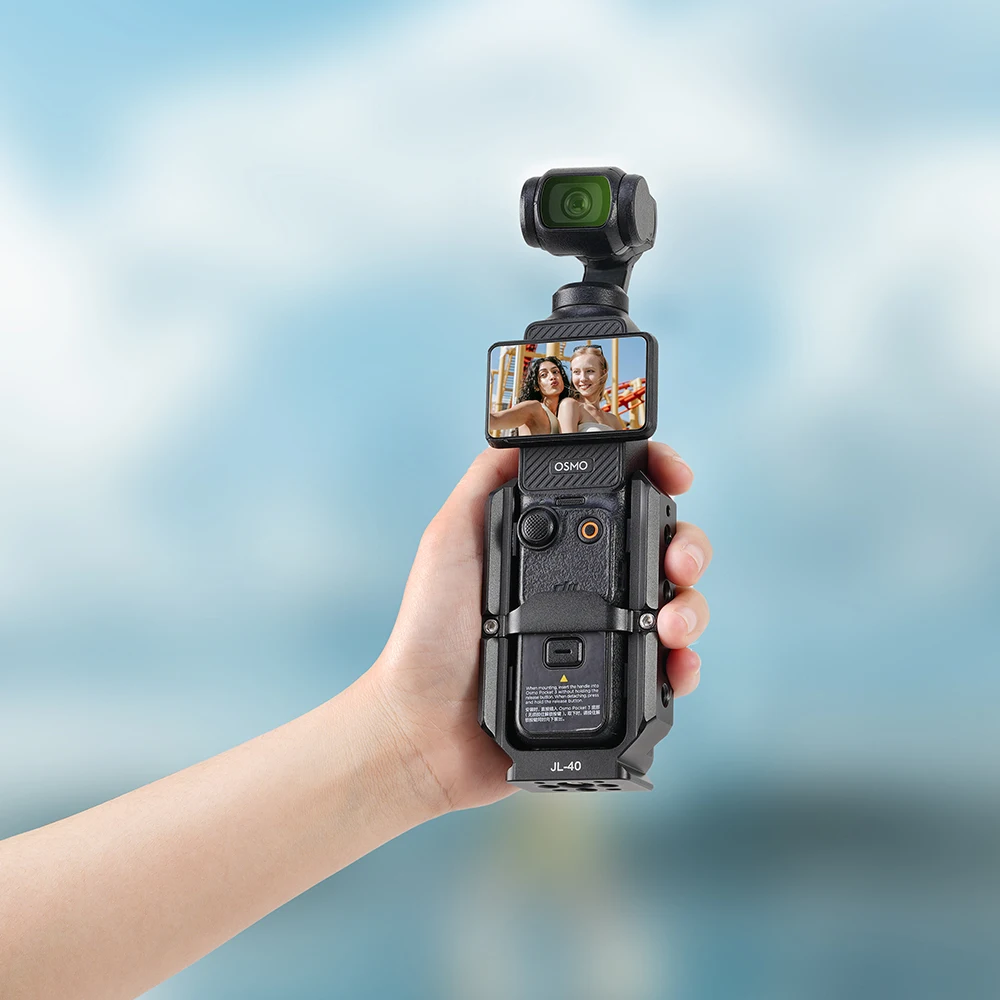 FOTGA Käfig für Pocket 3/4/4P Erweiterungsadapter Zubehör für DJI Osmo Pocket 3 Aluminium-Schutzkäfig Metallhalterungsadapter – Detail 9
