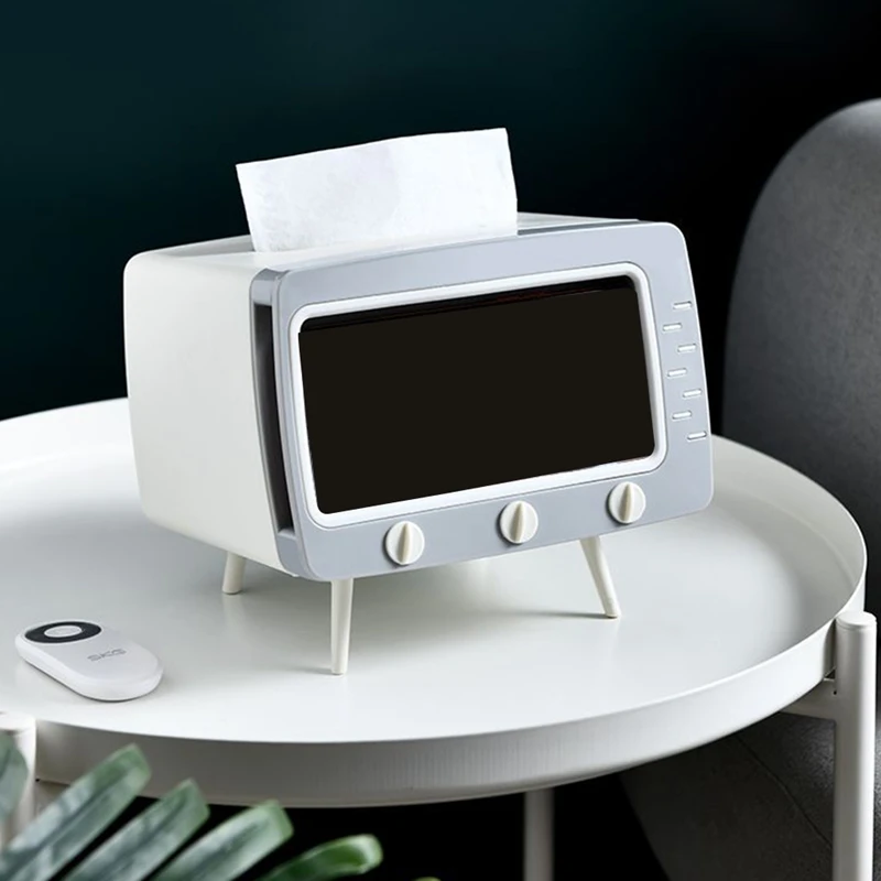 Creative TV Tissue Box Household Kitchen Tissue Storage Box Living Room Drawer Multifunctional Mobile Phone Rack