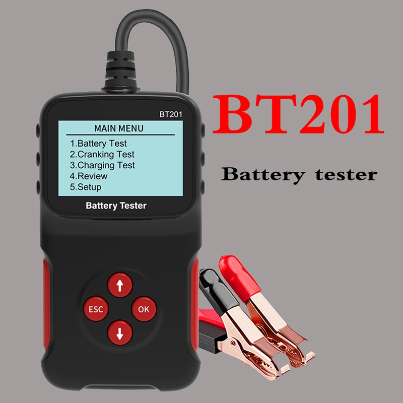 Car OBD2 Diagnostic Tools BT201 12V Universal Auto Battery Tester Support 6 Languages Charging Circut Test Multi Function 10PCS