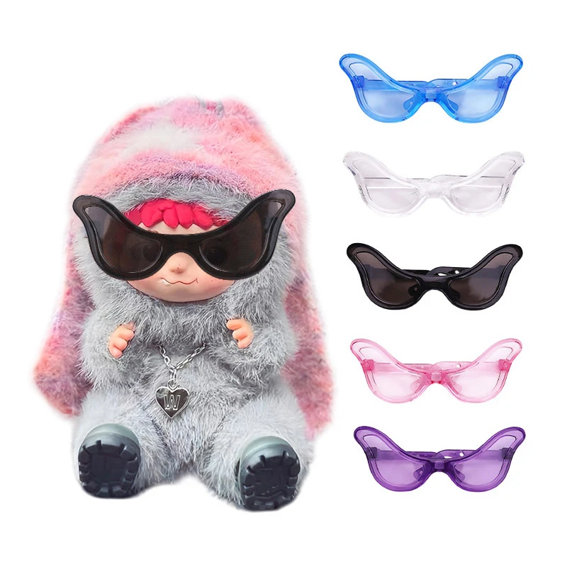 نظارات الدمية، 5 ألوان من البلاستيك، نظارات لملحقات أزياء النظارات، إكسسوارات نظارات الدمى ذاتية الصنع #2