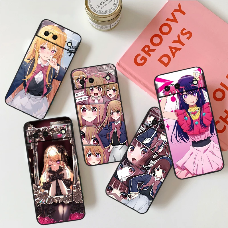 R-RubyS H-Hoshinos Anime Girl For Google Pixel 8 7A 7 6A 6 5A 5 4 4A XL 5G Black Silicon Shockproof Shell Back Phone Case