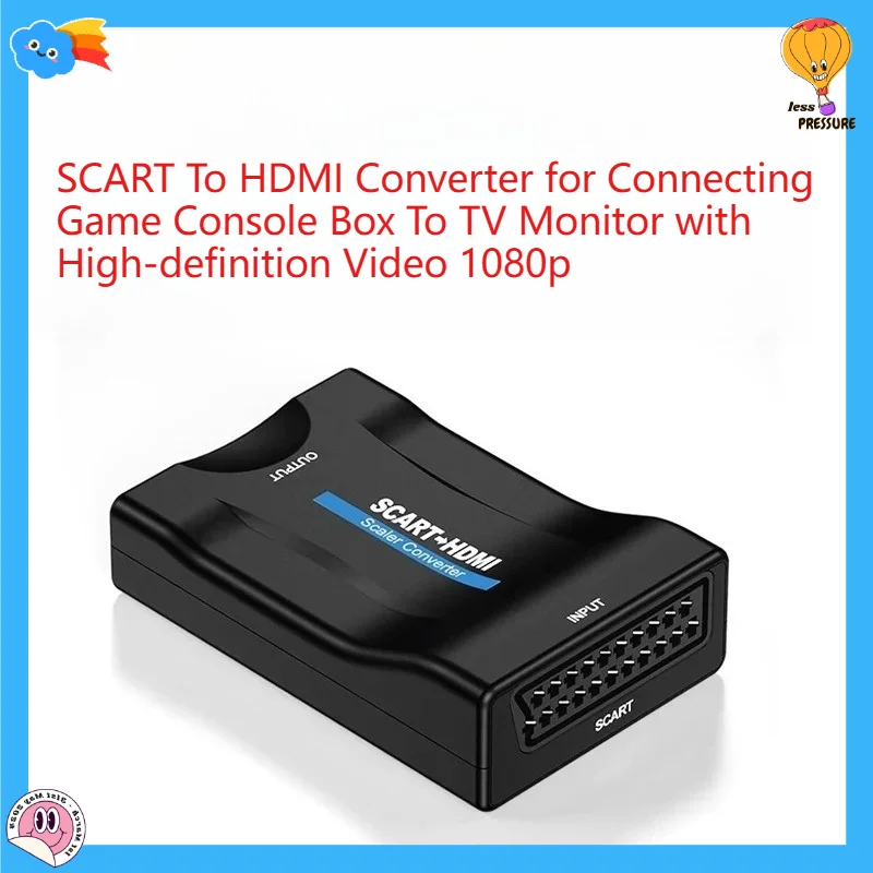 1PCS SCART To HDMI Converter for Connecting Game Console Box To TV Monitor with High-definition Video 1080p