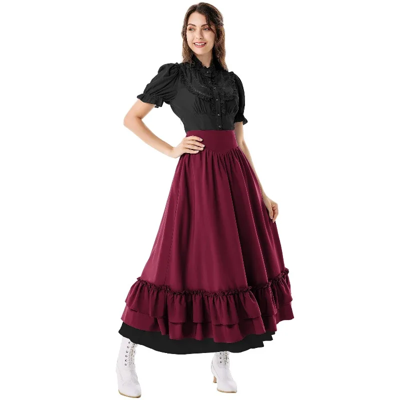 تنورة كلاسيكية جديدة لعصر النهضة للهالوين لعام 2025 ملابس للمسرح القديم في العصور الوسطى