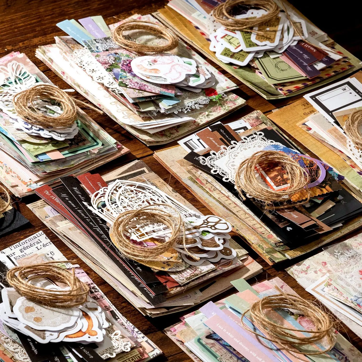 Lot de 85 pièces de matériel de scrapbooking série Silent Time, autocollants de bordure vintage pour la décoration de journaux et de collages DIY