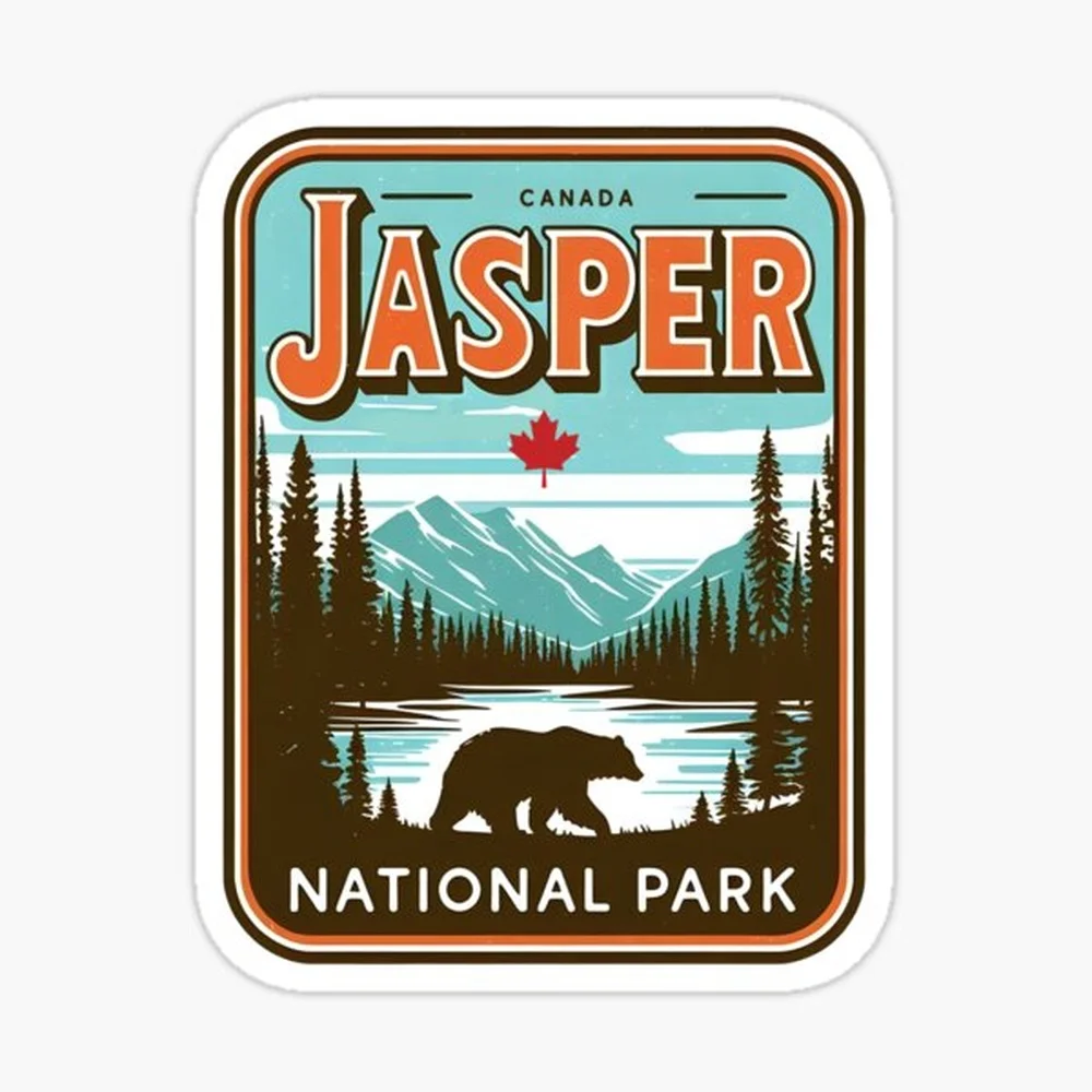 Jasper National Park Alberta Canada Sticker for Laptop Decor Bedroom Car Cute Cartoon Art Fashionable Public Suitcase
