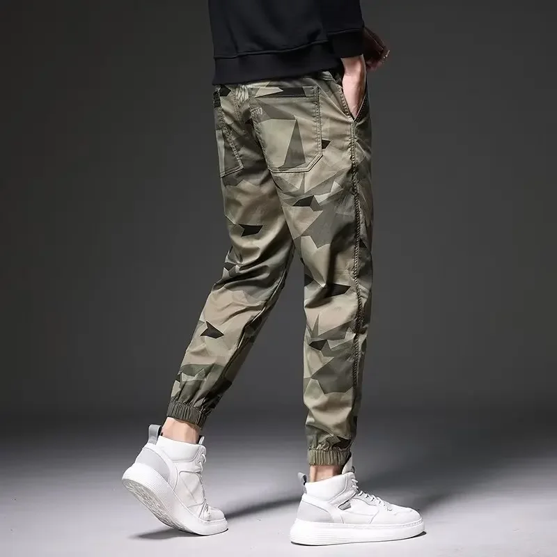 Casual pants, trendy brand, summer thin camouflage pants, loose and versatile, trendy ankle binding sports workwear pants