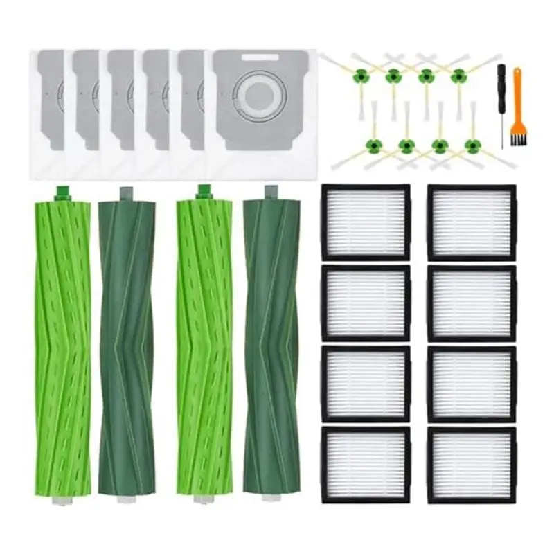 

AEE4-Spare Parts Accessories For Irobot Roomba I7+ I3+I4+ I6+ I8+ Vacuum Robot, Rubber Brushes,Dust Bags,Filters,Side Brushes