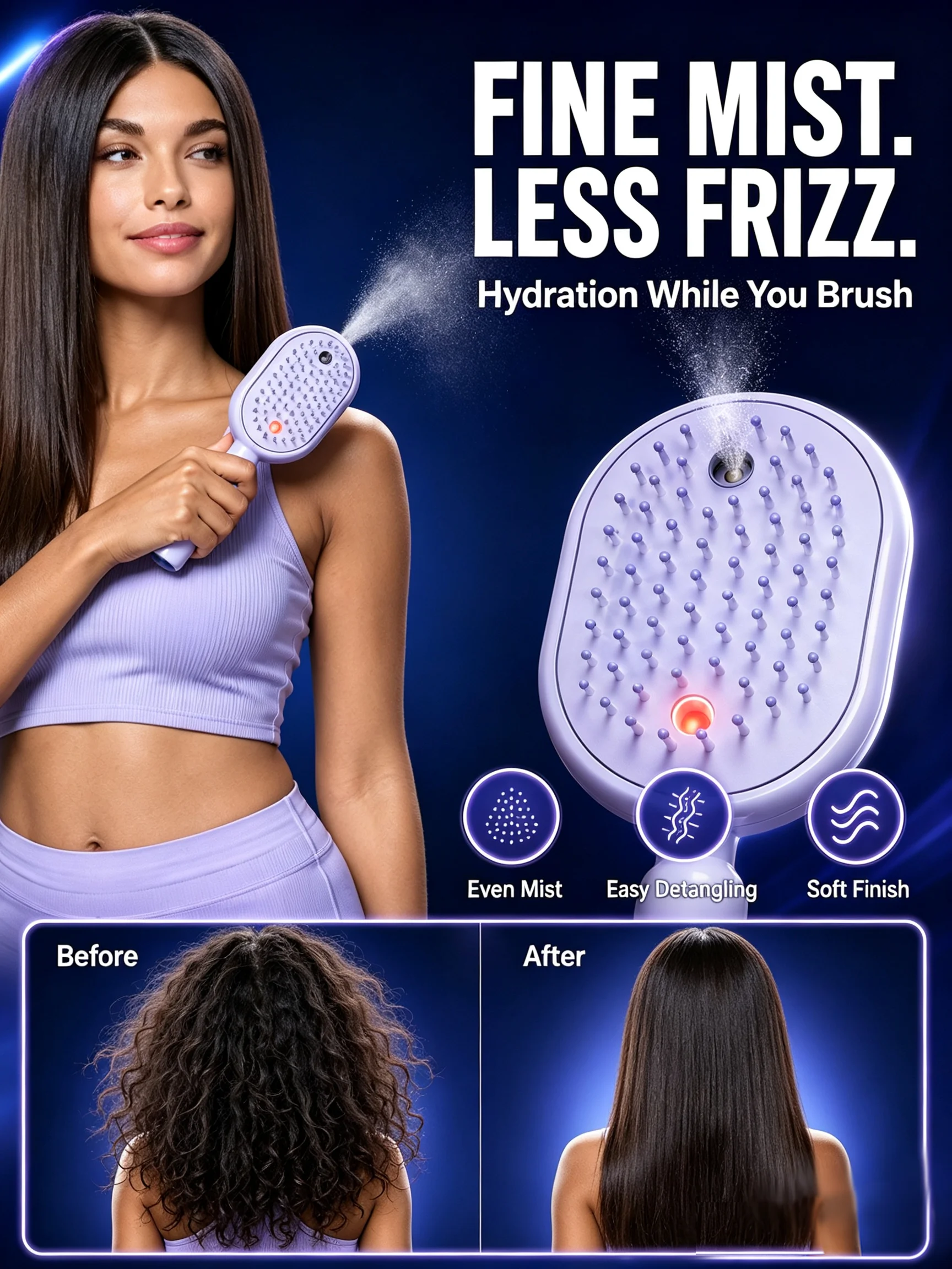 Hair Care For Dry And Frizzy Hair - Sikat Rambut Pijat Bantalan Udara Elektrik