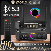 RGB Bluetooth 5.3 Transmitter Receiver DAC/USB/RCA/AUX/Optical/Coaxial/6.5MM Microphone Karaoke Hifi DSP Wireless Audio Adapter
