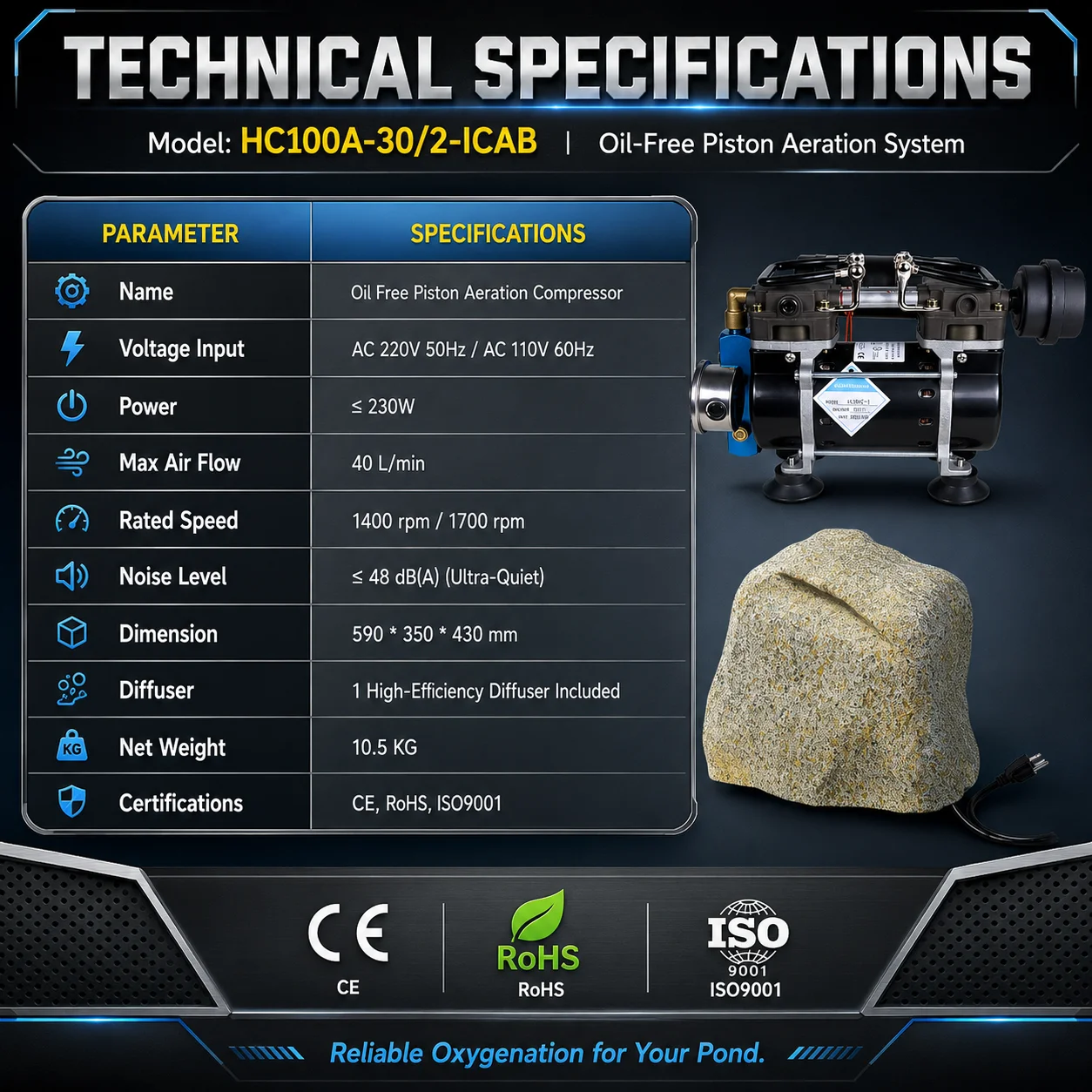 Compresseur d'aération silenci - Fish Pond Aerator avis et prix