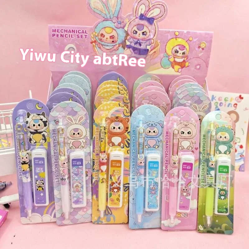 طفل ثلاثة 24 قطعة قلم رصاص ميكانيكي الكرتون مجموعة دون قطع الأساسية 0.5 مللي متر الصحافة قلم رصاص ميكانيكي الطلاب تعلم القرطاسية