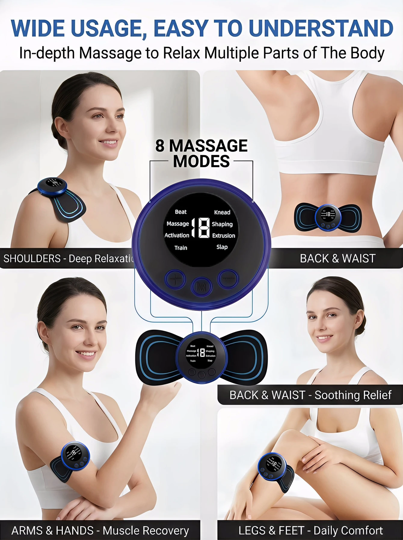 2026Electric Neck Massage Pads To Relieve Shoulder And Neck Pressure, EMS Micro Current Neck Massage Patches