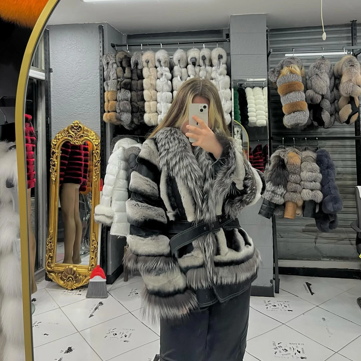 Frauen Natürliche Rex Kaninchen Pelzmantel Mode Winter Neue Echte Rex Kaninchen Pelz Jacke mit Silber Fuchs Pelz drehen-unten Kragen Outwear