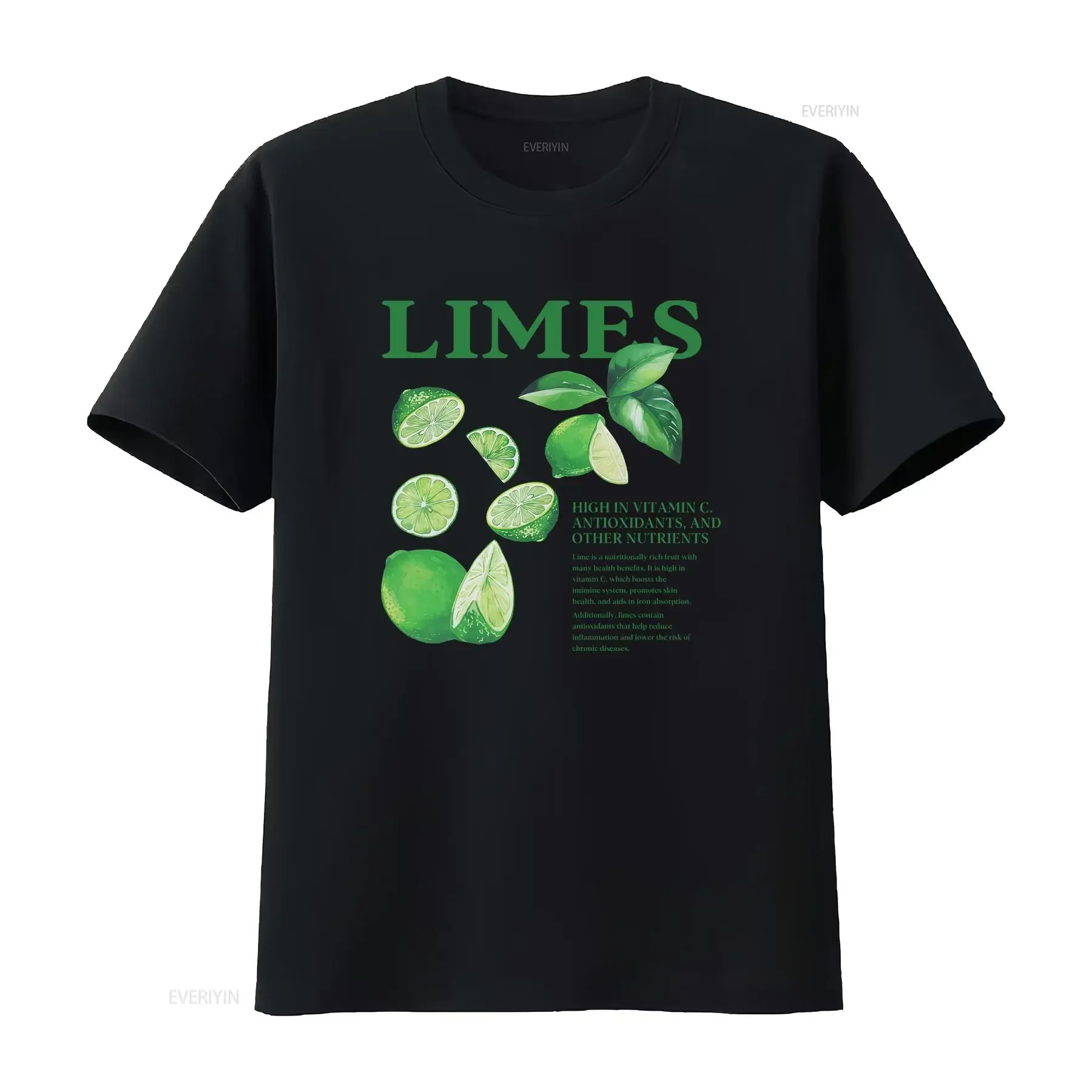 Camiseta Casual Retro con Estampado de Limón y Vitamina C, Estilo Vintage Lavado, Unisex, Suave, Streetwear Ligeramente Versátil