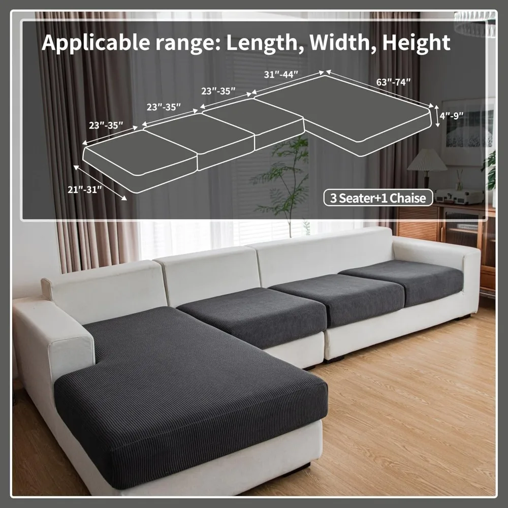 أغطية وسائد أريكة قابلة للغسل للمقاعد المقطعية على شكل حرف L - أغطية سحرية مريحة ومتينة