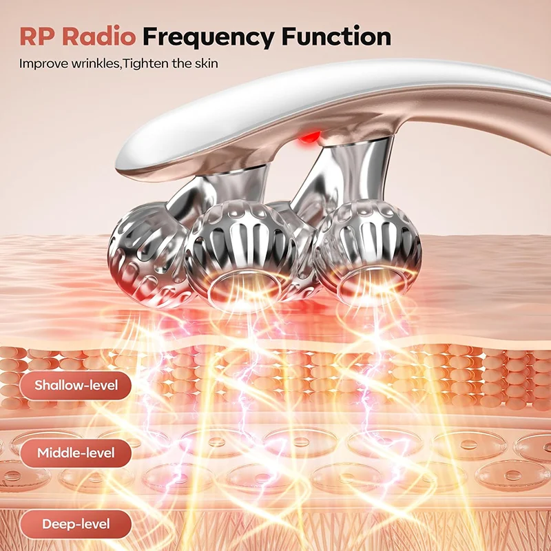 جهاز تدليك تنحيف الوجه مكركرنت مطور، علاج بالضوء الأحمر للوجه والرقبة، مدلك يهتز للوجه للتجاعيد