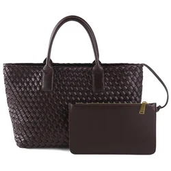 ZR DIARY Premium Woven Bag Women Simple Tote Bags Large Capacity Commuter Handbag for Female